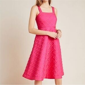 Anthropologie Maeve Pink Quilted Dress